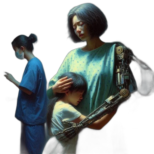 robot, dress, concept art, cyberpunk transparent PNG cut-out