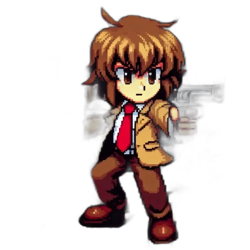 jacket, staff, robot, weapon transparent PNG cut-out