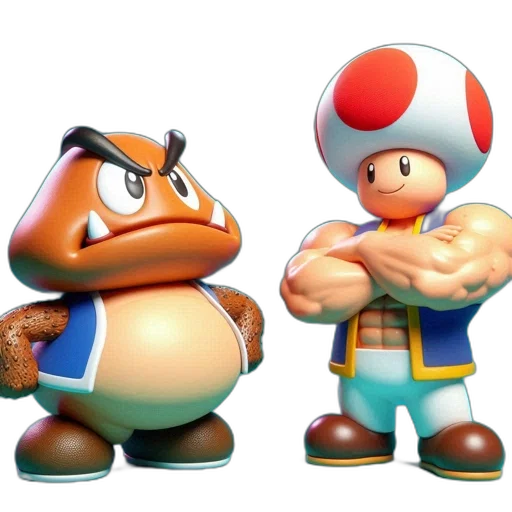 hat, 3d render, concept art, goomba transparent PNG cut-out