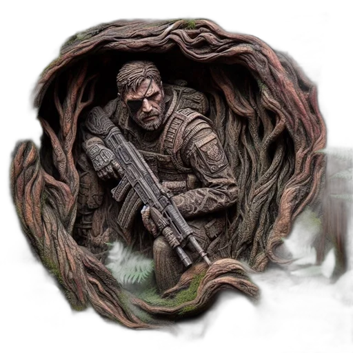 weapon, creature, jacket, mask transparent PNG cut-out