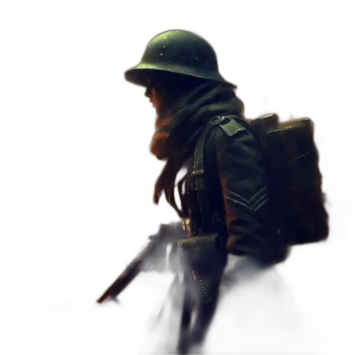 weapon, jacket, hat, face transparent PNG cut-out