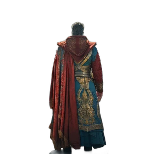 jacket, dress, staff, sword transparent PNG cut-out