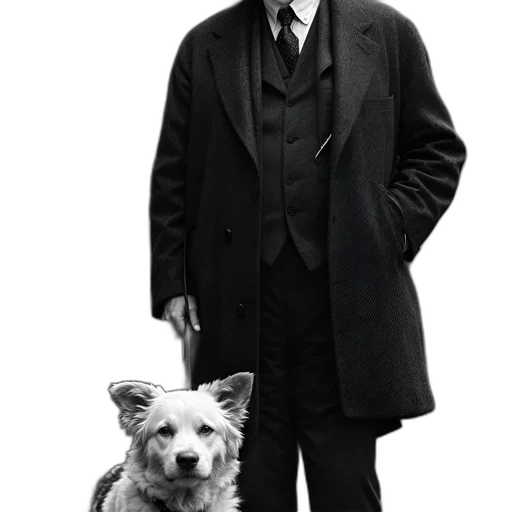animal, staff, jacket, photorealistic transparent PNG cut-out