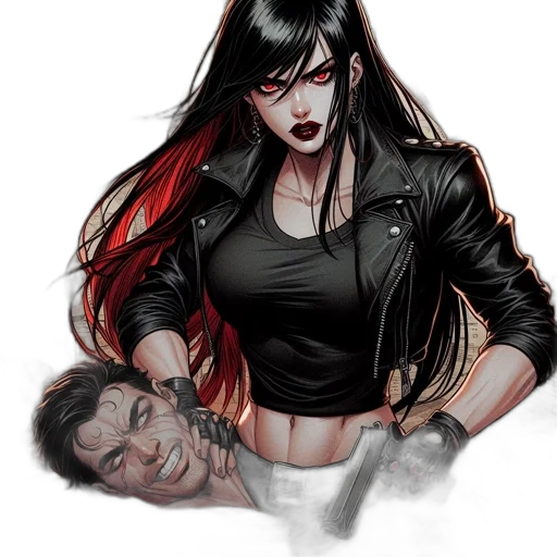 comic book art, concept art, cyberpunk, fantasy art transparent PNG cut-out