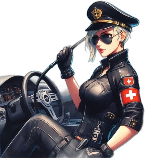 car, staff, jacket, weapon transparent PNG cut-out