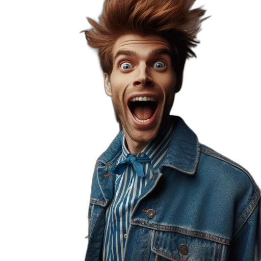jacket, hair, face, creature transparent PNG cut-out