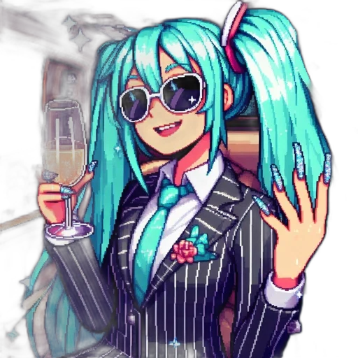 jacket, staff, robot, vaporwave transparent PNG cut-out