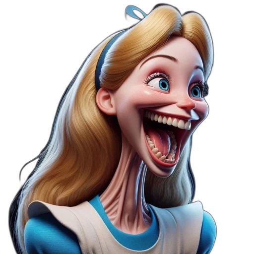 face, dress, 3d render, cartoon transparent PNG cut-out