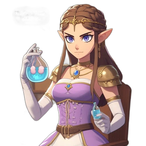 dress, bottle, crown, staff transparent PNG cut-out