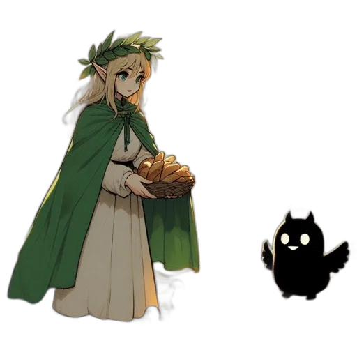 creature, crown, mask, staff transparent PNG cut-out