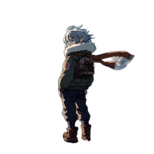 weapon, sword, staff, jacket transparent PNG cut-out