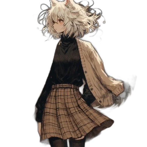 dress, hair, jacket, creature transparent PNG cut-out