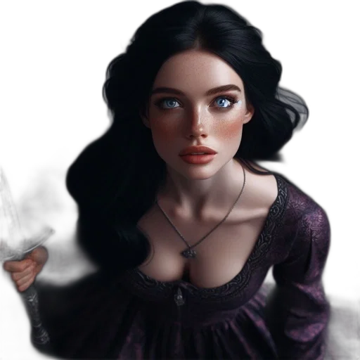 dress, jewelry, face, fantasy art transparent PNG cut-out