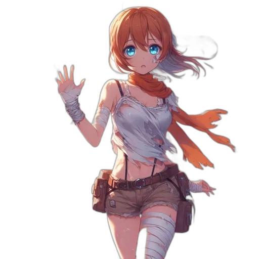 dress, creature, staff, weapon transparent PNG cut-out