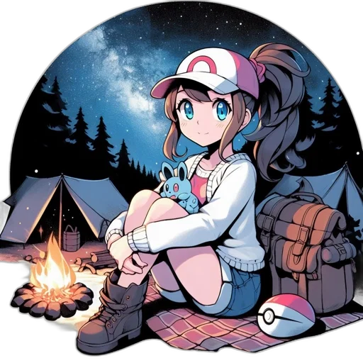 hat, staff, creature, jacket transparent PNG cut-out