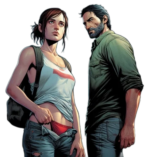 comic book art, concept art, two, individuals transparent PNG cut-out