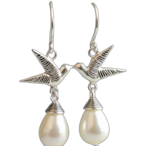 jewelry, sterling, humming, earrings transparent PNG cut-out