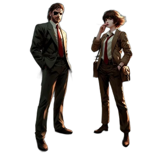jacket, staff, concept art, pixel art transparent PNG cut-out