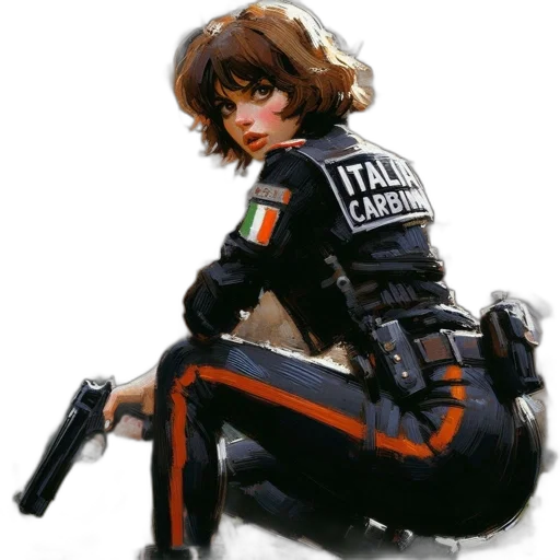 jacket, robot, weapon, concept art transparent PNG cut-out
