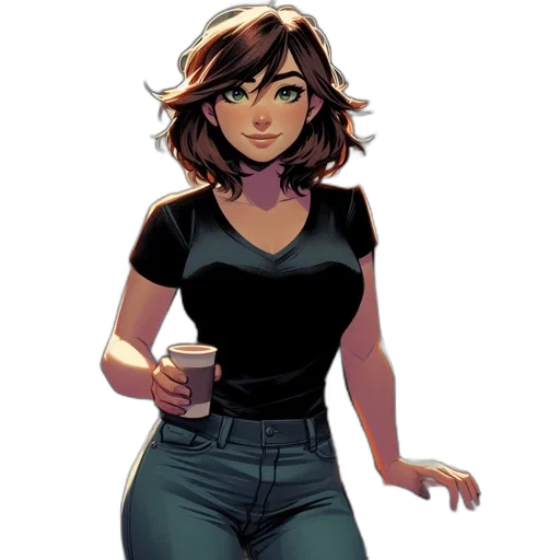 comic book art, concept art, cartoon, pixel art transparent PNG cut-out