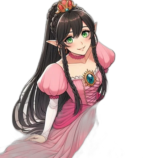 dress, staff, flower, crown transparent PNG cut-out