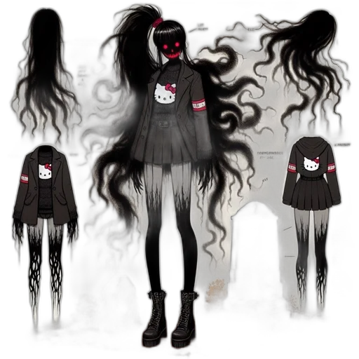 hair, jacket, creature, dress transparent PNG cut-out