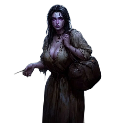 creature, face, staff, dress transparent PNG cut-out