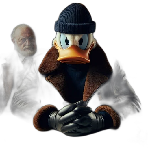 mask, hat, jacket, staff transparent PNG cut-out