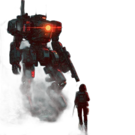 robot, weapon, concept art, cyberpunk transparent PNG cut-out