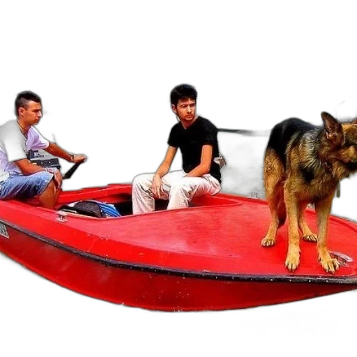 two, men, dog, red transparent PNG cut-out