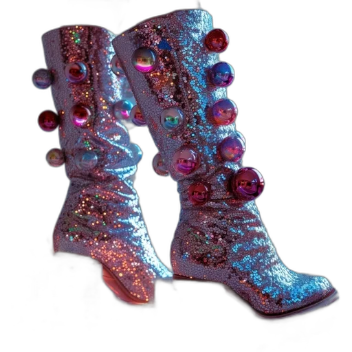 shoes, shimmering, boots, reflective transparent PNG cut-out