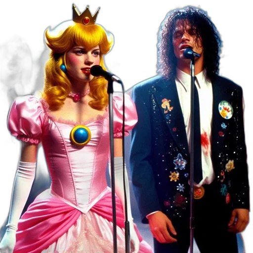concept art, two, singers, one transparent PNG cut-out