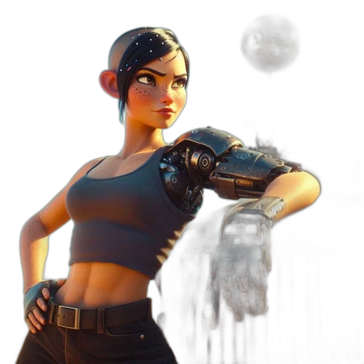 weapon, staff, jacket, robot transparent PNG cut-out