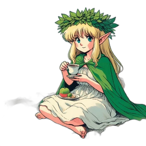 dress, flower, crown, dragon transparent PNG cut-out
