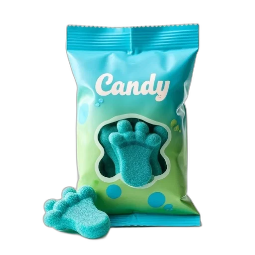 food, 3d render, blue, bag transparent PNG cut-out