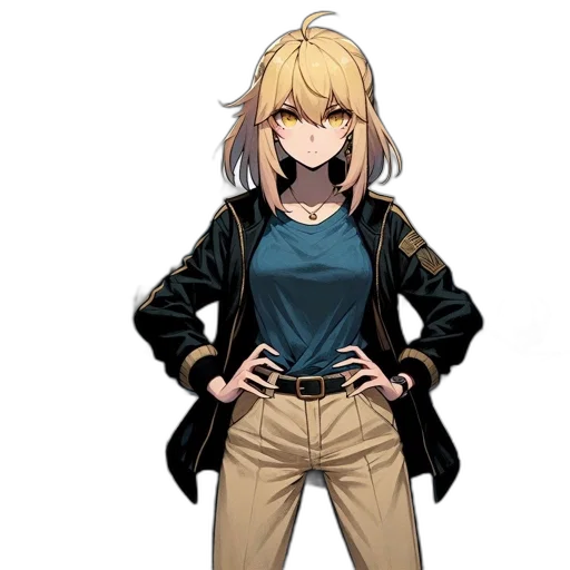 jacket, staff, weapon, face transparent PNG cut-out
