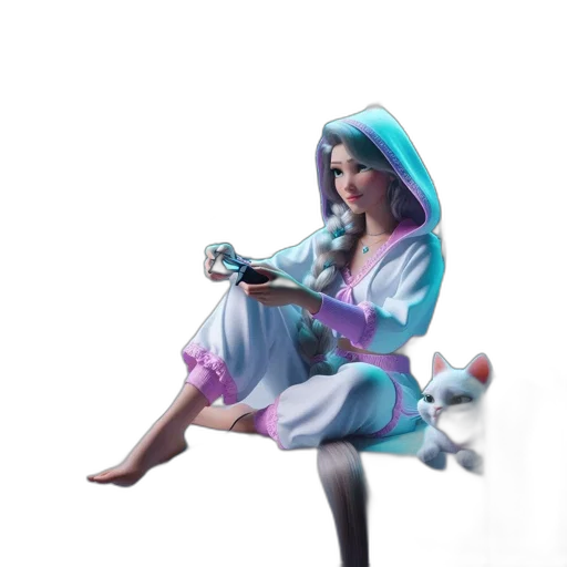 robot, dress, staff, weapon transparent PNG cut-out