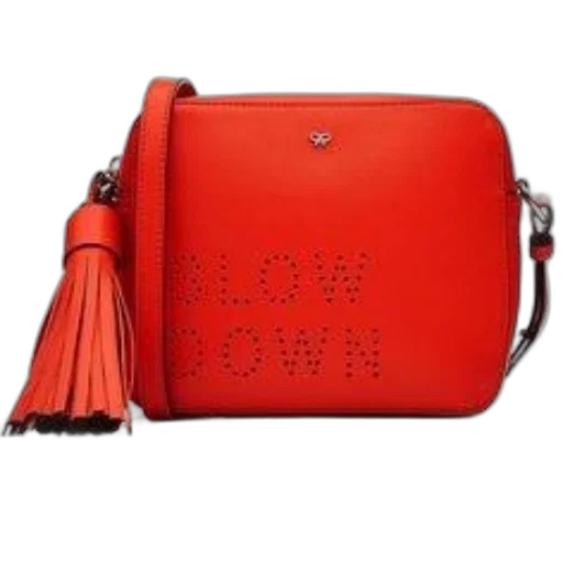 red, neon, vibrant, crossbody transparent PNG cut-out