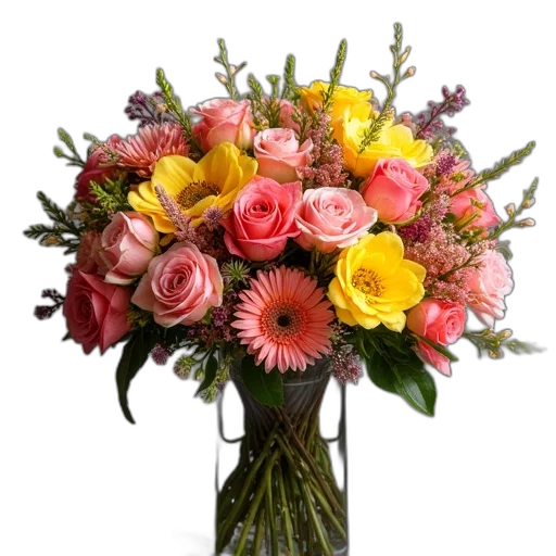 flower, crown, photorealistic, colorful transparent PNG cut-out