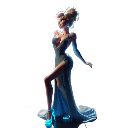 dress, crown, staff, robot transparent PNG cut-out