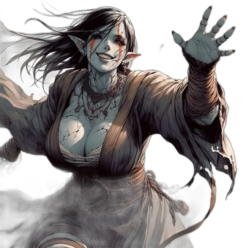 comic book art, concept art, fantasy art, enigmatic transparent PNG cut-out