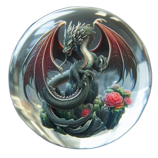 dragon, jewelry, fantasy art, 3d render transparent PNG cut-out