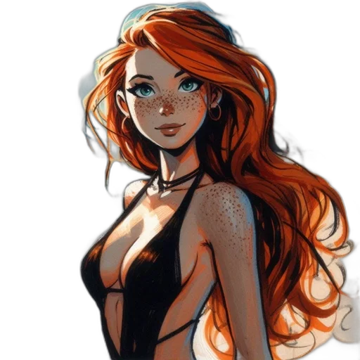dress, comic book art, fantasy art, cartoon transparent PNG cut-out