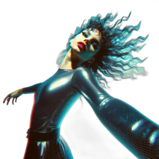 hair, creature, concept art, cyberpunk transparent PNG cut-out