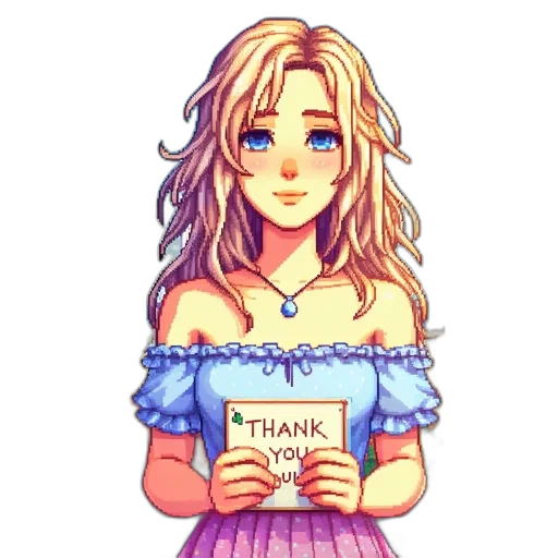 dress, pixel art, watercolor, anime transparent PNG cut-out
