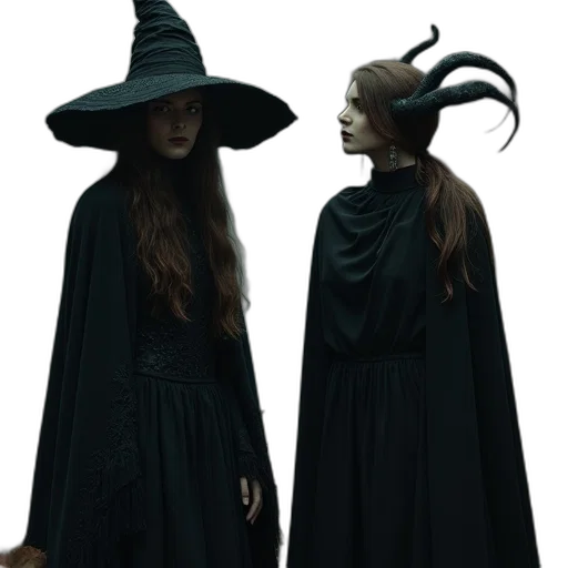 hat, dress, staff, mask transparent PNG cut-out