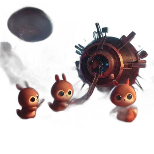 robot, weapon, staff, creature transparent PNG cut-out