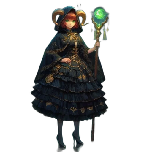 staff, dress, mask, jewelry transparent PNG cut-out