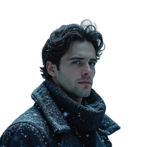 jacket, face, staff, hat transparent PNG cut-out