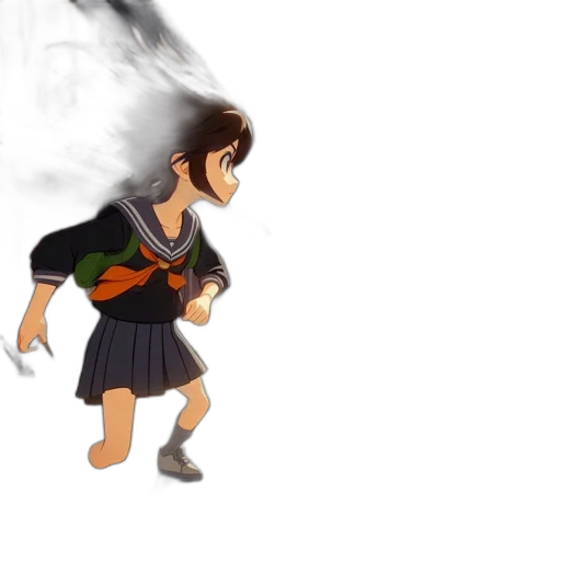jacket, umbrella, hair, dragon transparent PNG cut-out